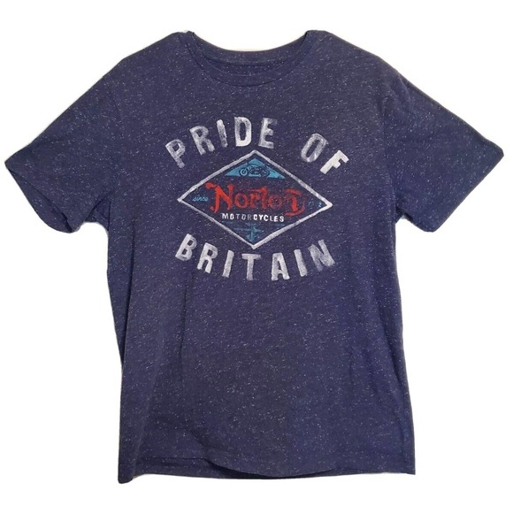 Norton Motorcycles Pride of Britain T-shirt Medium Blue - Picture 1 of 5